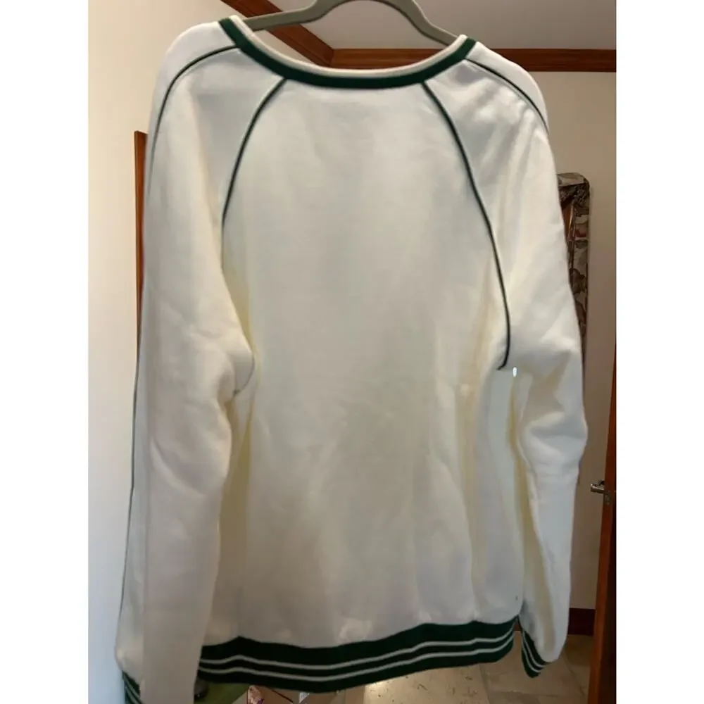 Men's Gucci white cotton jersey sweatshirt green 1921 interlocking G size medium